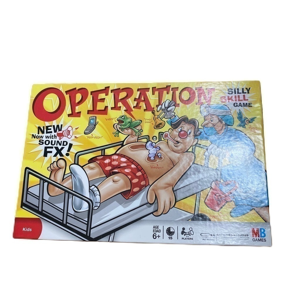 Milton Bradley Operation Board Game Yellow Kids Toy